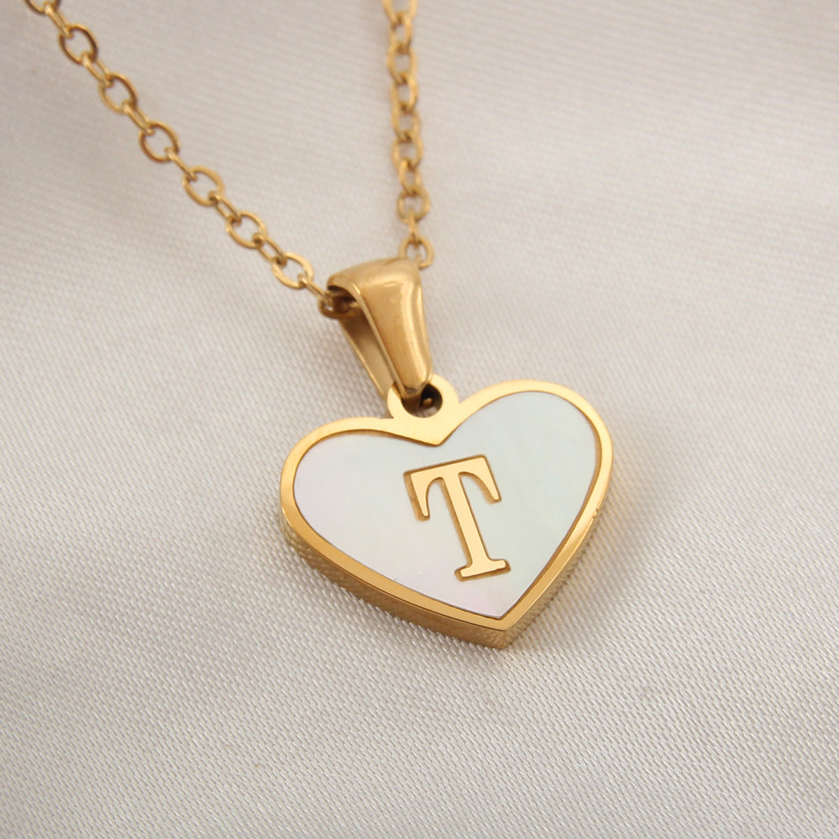 Golden Heartstrings Custom Letter Necklace