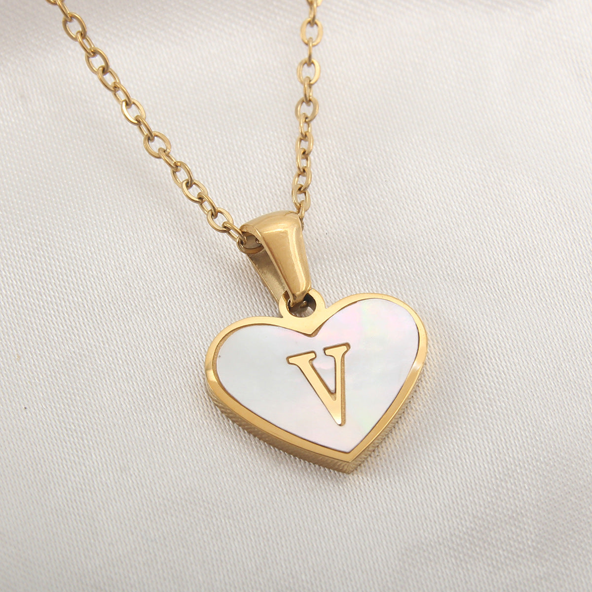 Golden Heartstrings Custom Letter Necklace