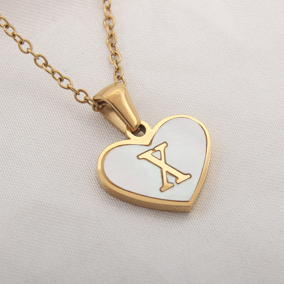 Golden Heartstrings Custom Letter Necklace