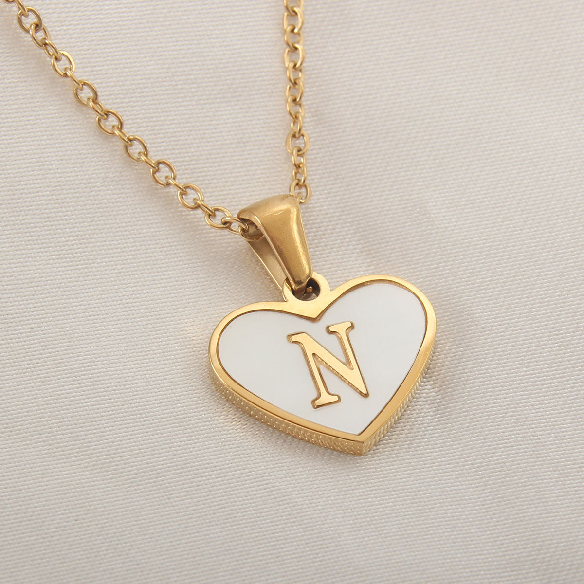 Golden Heartstrings Custom Letter Necklace