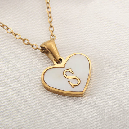 Golden Heartstrings Custom Letter Necklace