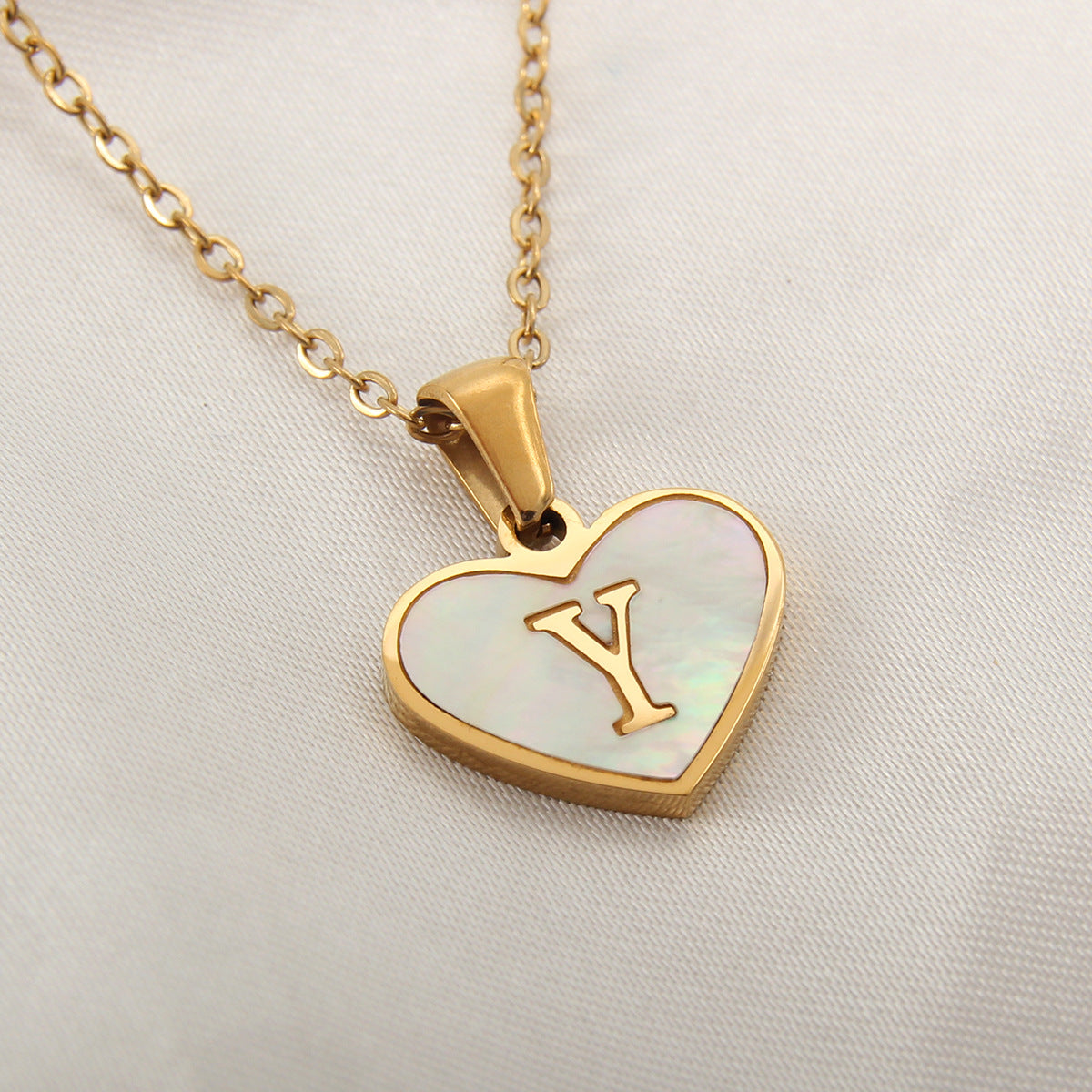 Golden Heartstrings Custom Letter Necklace